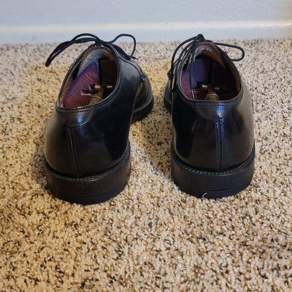 Florsheim Black SHELL CORDOVAN 9 1/2 D Plain Toe Blucher Oxfords 353219 - Picture 4 of 8